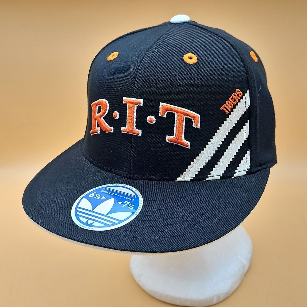 Rochester Institute Of Technology RIT Tigers Hat Cap Adidas 6 7/8 - 7 1/4 Black